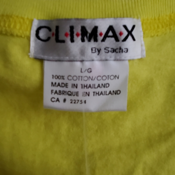 Chartreuse Sleeveless Cotton Tee Size L NWT - Picture 4 of 4